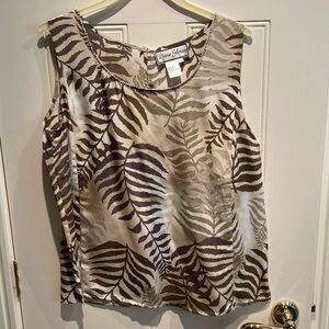 Diane Gilman Beige and Brown Fern Camisole.
